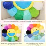 Flower Pillow, Smiley Face Sunflower Plush Pillow, Cute Flower Floor Cushion 15.7", Soft Decorative Throw Pillow for Bedroom, Sofa, Car or Dorm Decor