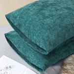 CaliTime Teal Chenille Pillow Shams - Set of 2