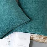 CaliTime Teal Chenille Pillow Shams - Set of 2