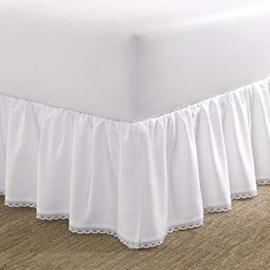 Laura Ashley Twin Bedskirt with Ruffled Crochet Trim