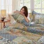 Queen Cotton Comforter Set - Green Patchwork Bedding