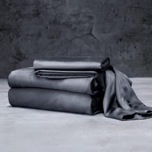 Dark Grey Mulberry Silk Satin Sheet Set