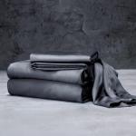 Dark Grey Mulberry Silk Satin Sheet Set