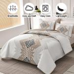 Brown Boho Quilt Set Queen with Pillowcases