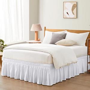 White Adjustable Bed Skirt for Full & Queen