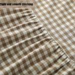 Taupe and White Plaid Queen Bed Skirt