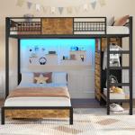 Stylish Full Over Twin Bunk Bed with Storage