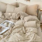 Nayoroom Queen Gingham Plaid Bedding Set, 3 Pcs