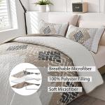 Brown Boho Quilt Set Queen with Pillowcases