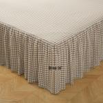 Taupe and White Plaid Queen Bed Skirt