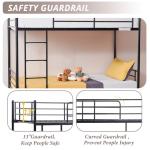 Black Twin Over Twin Metal Bunk Bed with Ladder