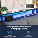 Queen Size Industrial Metal Bed Frame with Storage