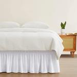 White Adjustable Bed Skirt for Full & Queen