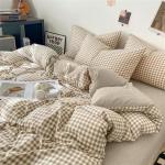 Nayoroom Queen Gingham Plaid Bedding Set, 3 Pcs