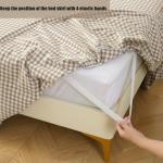 Taupe and White Plaid Queen Bed Skirt