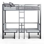 Full Size Loft Bed with Desk and Drawer