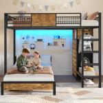 Stylish Full Over Twin Bunk Bed with Storage