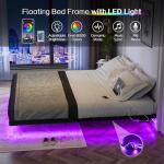 OLEVS King Size LED Bed Frame with Charging Station