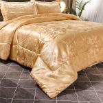 Raytrue-X Luxury Gold Silk Queen Comforter Set