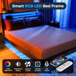 Queen Size Industrial Metal Bed Frame with Storage