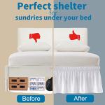 White Adjustable Bed Skirt for Full & Queen
