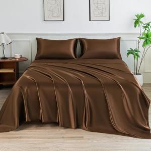Queen Size Luxury Satin Sheet Set, 4 Pieces
