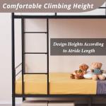 Black Twin Over Twin Metal Bunk Bed with Ladder