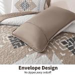 Brown Boho Quilt Set Queen with Pillowcases