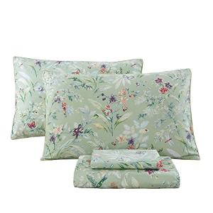 Sage Green Floral King Size Sheet Set