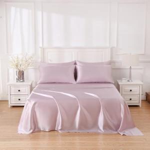 Luxury Satin Bed Sheets Set - Full, Light Purple