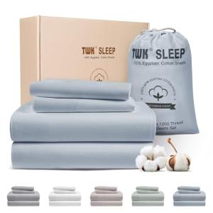 Luxury Egyptian Cotton King Sheet Set, French Blue