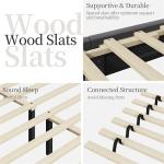 Yaheetech Queen Upholstered Platform Bed, Deep Gray