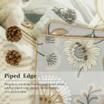 VOGOL Grey Wildflower Lumbar Pillow Cover 12x20 Inch