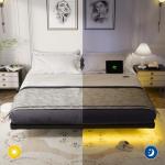 OLEVS King Size LED Bed Frame with Charging Station
