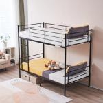 Black Twin Over Twin Metal Bunk Bed with Ladder