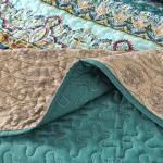 Boho King Quilt Set in Green and Brown