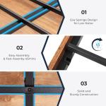 Queen Size Industrial Metal Bed Frame with Storage