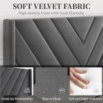 Yaheetech Queen Upholstered Platform Bed, Deep Gray