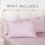 Luxury Satin Bed Sheets Set - Full, Light Purple