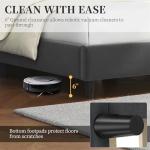 Yaheetech Queen Upholstered Platform Bed, Deep Gray