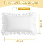 Ruffled White Lumbar Pillow Covers Set of 2