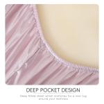 Luxury Satin Bed Sheets Set - Full, Light Purple