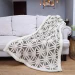 Cozy Grey Sherpa Throw Blanket for Sofa