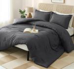 Utopia Bedding Queen Grey Comforter Set, 3 Pieces