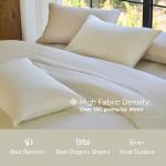 DOZ Duvet Cover Set, 100% Viscose derived from Bamboo, Organically Grown, Buttery Soft, Cooling Duvet Covers, High GSM, 1 Duvet Cover and 2 Pillowcases, 106"x90" (Ivory, King/Cal King)