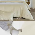 DOZ Duvet Cover Set, 100% Viscose derived from Bamboo, Organically Grown, Buttery Soft, Cooling Duvet Covers, High GSM, 1 Duvet Cover and 2 Pillowcases, 106"x90" (Ivory, King/Cal King)