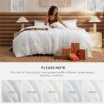 Bedsure Queen Size Comforter Set, White Soft Prewashed Bedding for All Seasons, 3 Pieces GentleSoft™ Warm Down Alternative Bed Set, 1 Lightweight Comforter (90"x90") and 2 Pillowcases (20"x26")