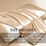 Luxury Gold Satin Queen Bed Sheet Set