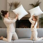 Phantoscope Pillow Inserts, Hypoallergenic 100% Virgin Fiber Square Form Microfiber Throw Pillow Inserts, Couch Bed Pillows 45x45 cm, 18x18 Inch (Pack of 4)