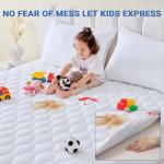 MUXHOMO Queen Mattress Protector, 100% Waterproof Quilted Mattress Cover Queen Size Bed, Noiseless Soft & Cooling Mattress Pad Cover, Deep Pocket 6"-21", White